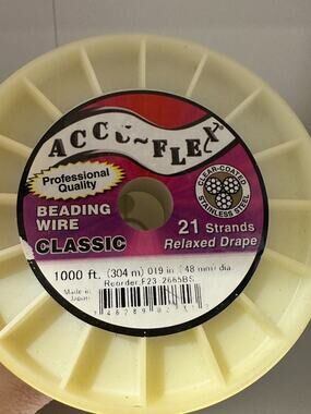 Approx 900 feet Accu-Flex® Nylon Stainless Steel Bead Wire · 21 Strand 0.019 in